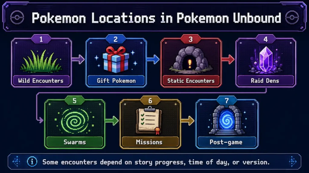 Pokemon Locations in Pokemon Unbound