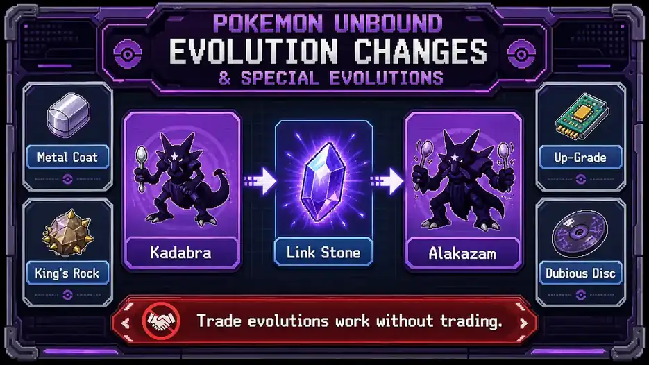 Pokemon unbound Evolution changes and special evolutions