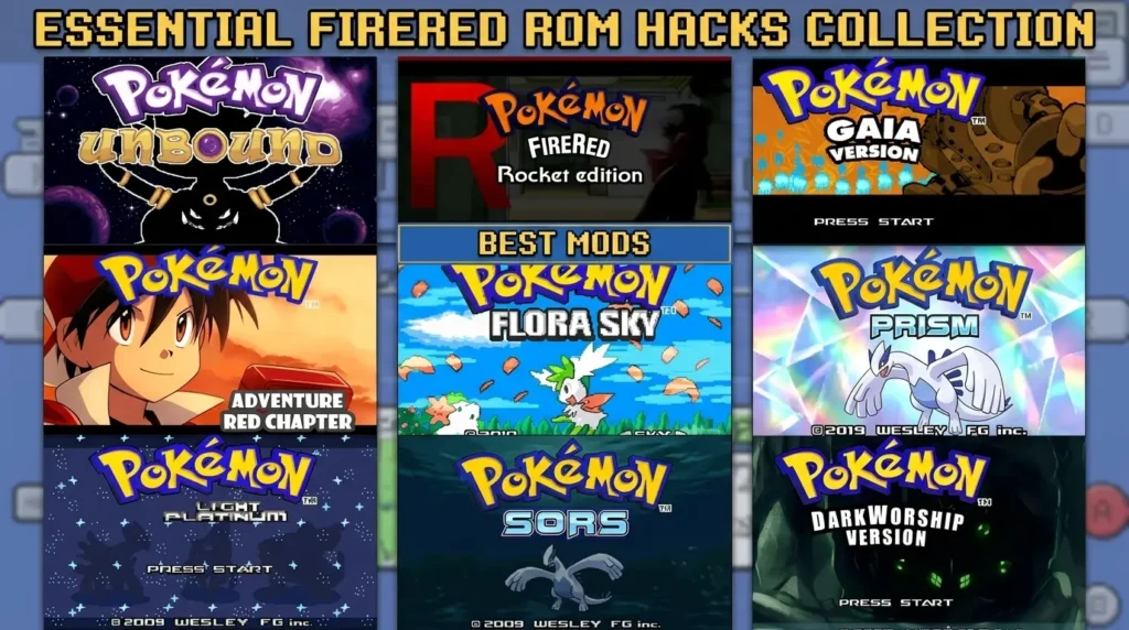 Popular Pokemon FireRed-Based ROM Hacks