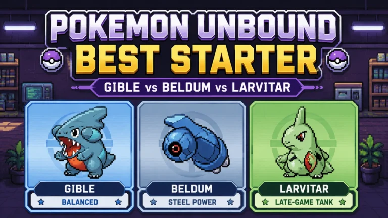 Pokemon Unbound Gible Beldum and Larvitar starters