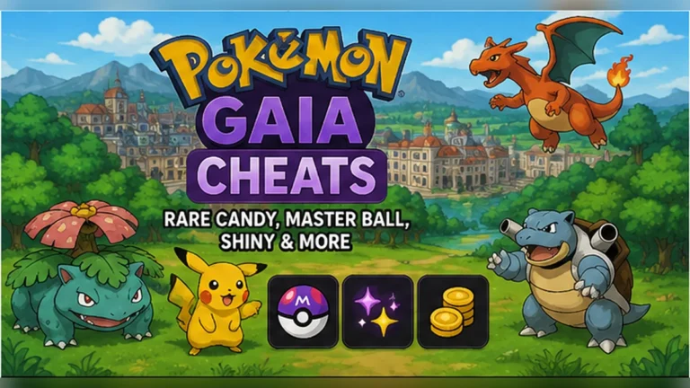 Pokemon Gaia Cheats featured image for Rare Candy, Master Ball, shiny encounters and more