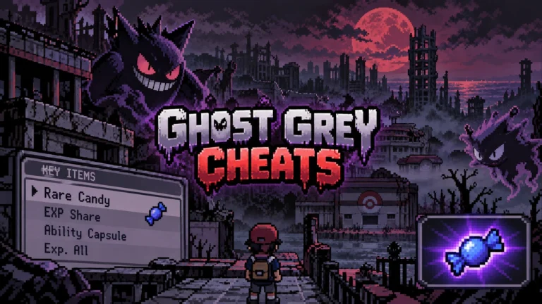 Pokémon Ghost Grey cheats guide with Rare Candy and built-in shortcuts